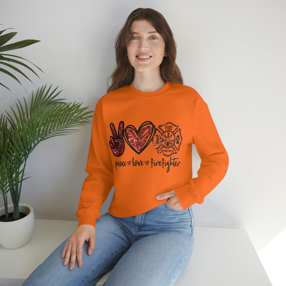 Piece - Love - Firefighter Ladies Sweatshirt