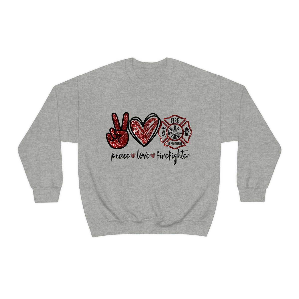 Piece - Love - Firefighter Ladies Sweatshirt Sport Grey