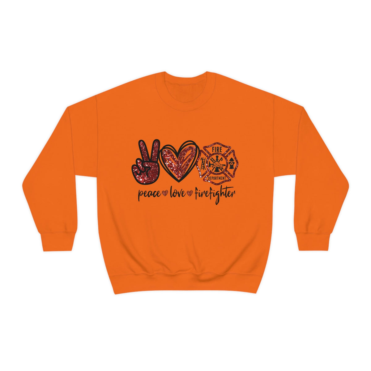 Piece - Love - Firefighter Ladies Sweatshirt Orange