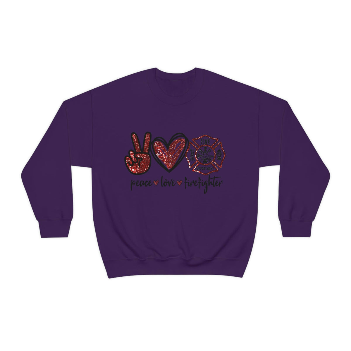 Piece - Love - Firefighter Ladies Sweatshirt Purple