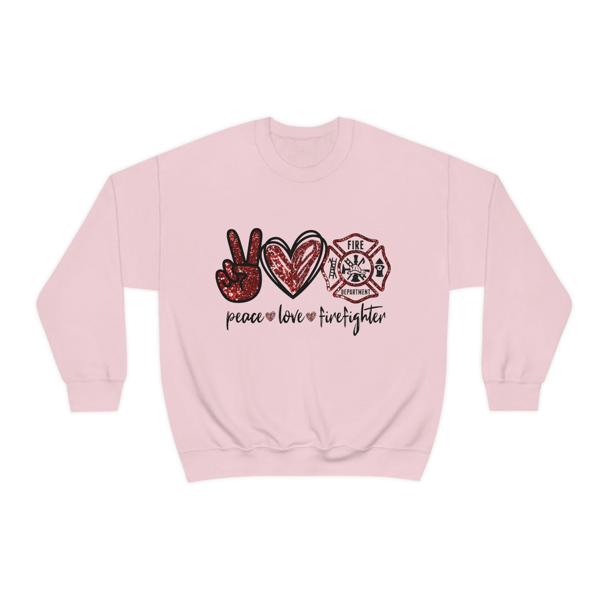 Piece - Love - Firefighter Ladies Sweatshirt Light Pink