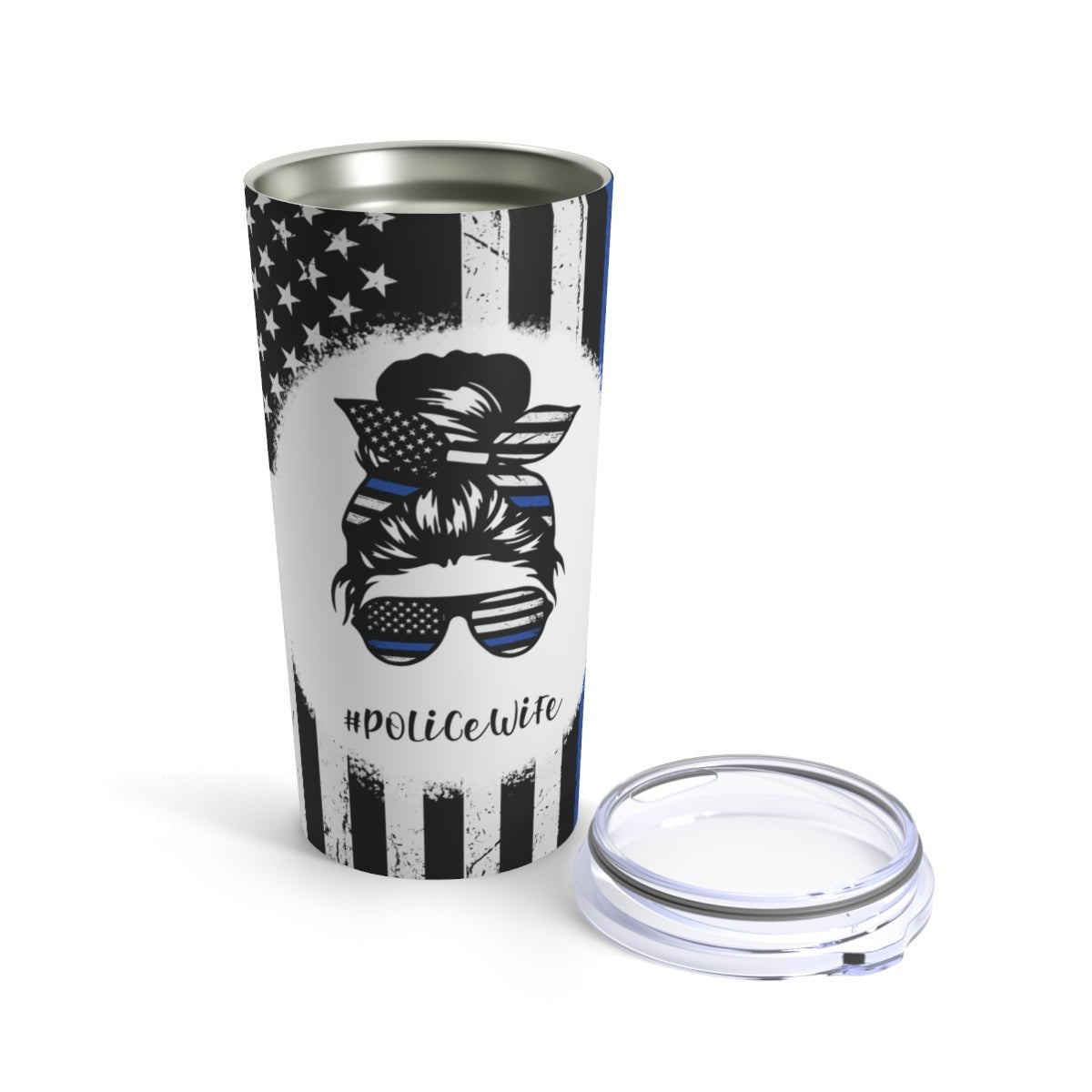 Police Wife Messy Bun Tumbler 20oz 20oz