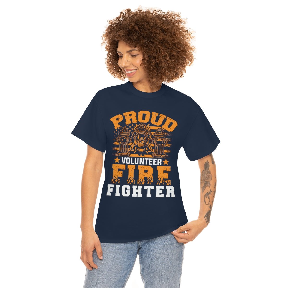 Proud Volunteer Firefighter Heavy Cotton Tee