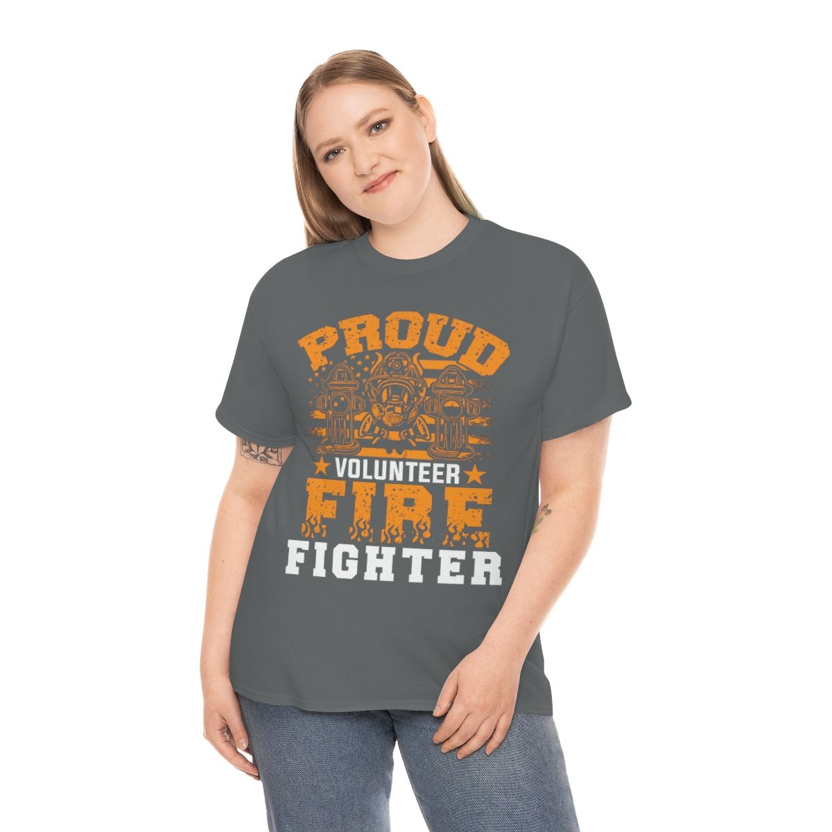 Proud Volunteer Firefighter Heavy Cotton Tee - Salty Medic Clothing Co.