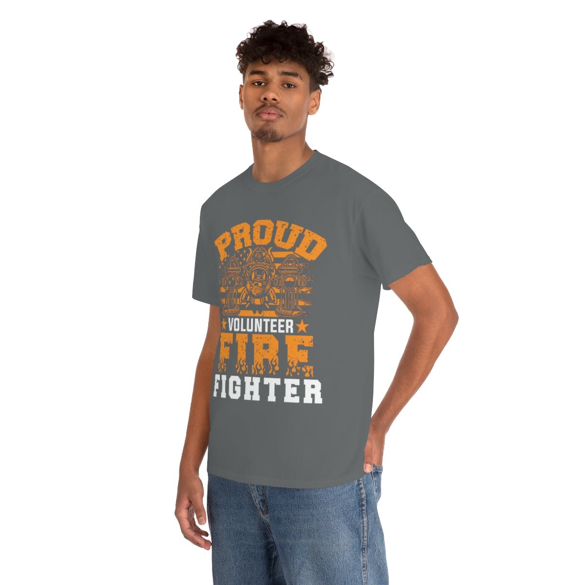 Proud Volunteer Firefighter Heavy Cotton Tee