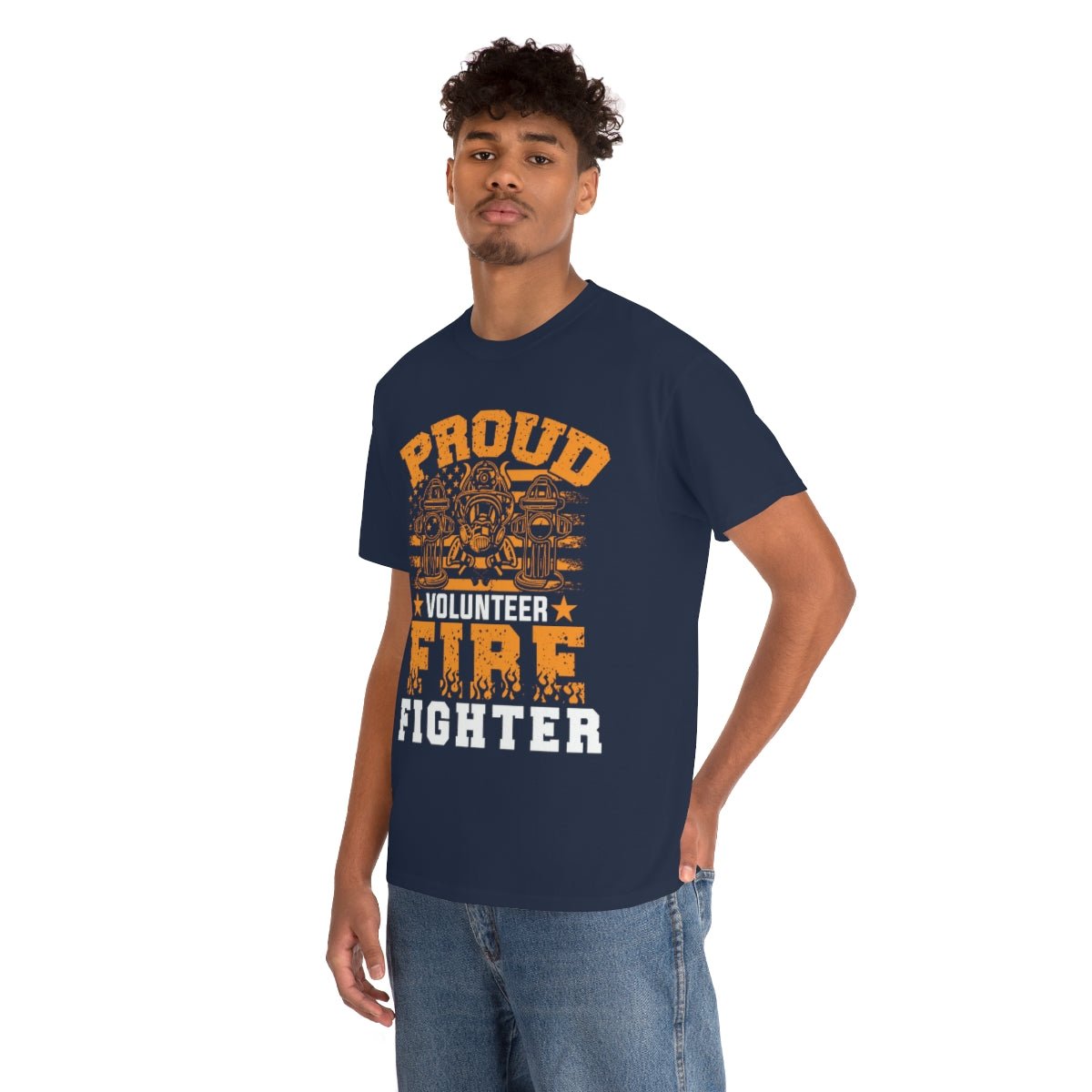 Proud Volunteer Firefighter Heavy Cotton Tee - Salty Medic Clothing Co.