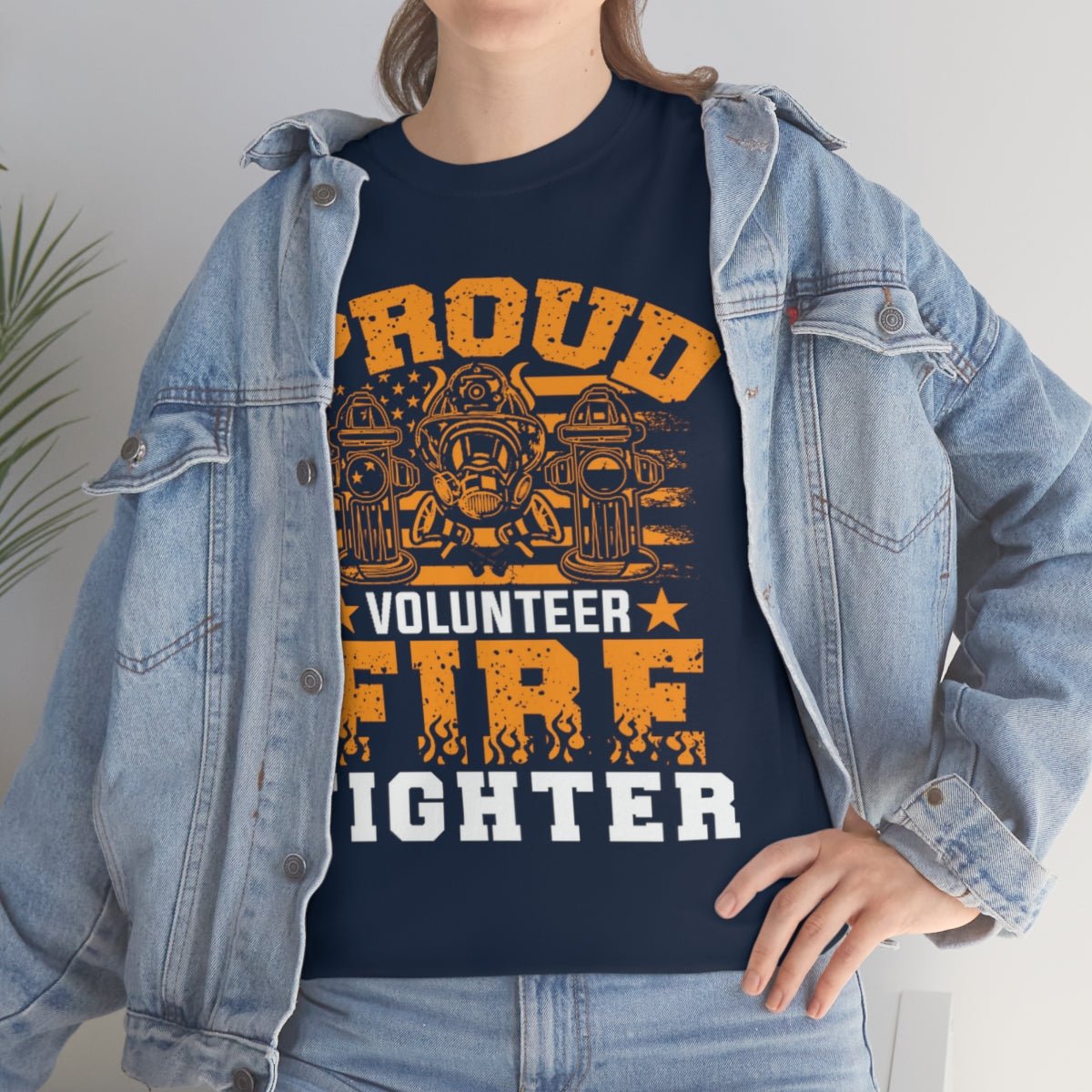 Proud Volunteer Firefighter Heavy Cotton Tee