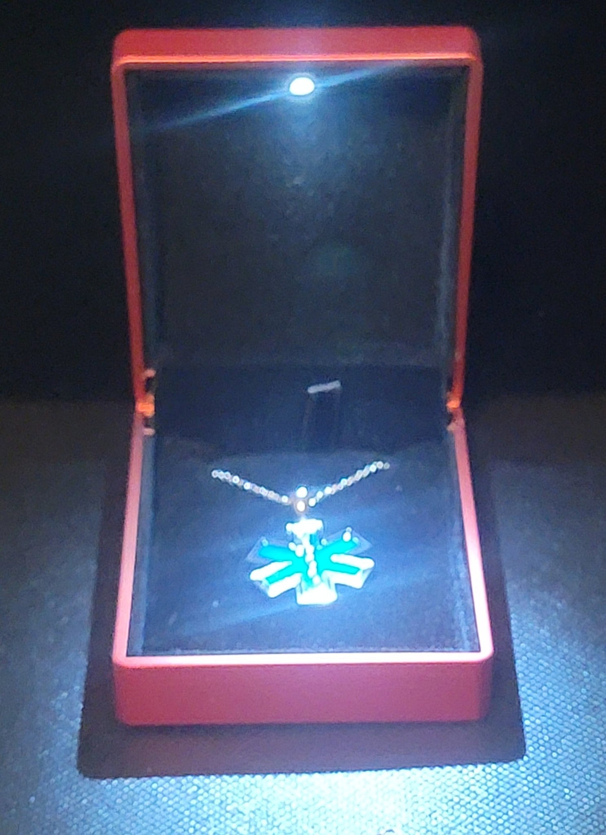 Pure Silver Star of Life Pendant Necklace Upgraded LED Lighted Gift Box