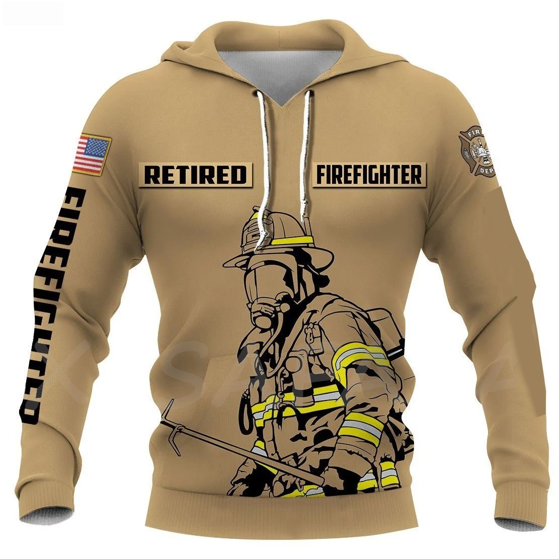 Retired Firefighter 3D Sublimated Hoodie - Salty Medic Clothing Co.