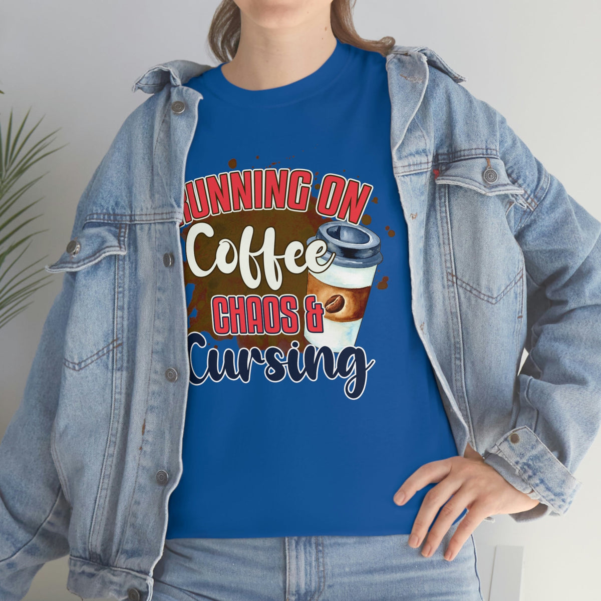 Running On Coffee, Cursing and Chaos Cotton Tee