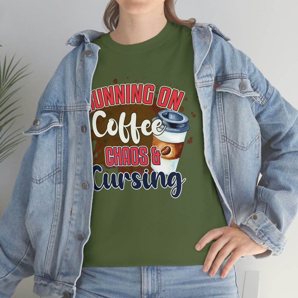 Running On Coffee, Cursing and Chaos Cotton Tee