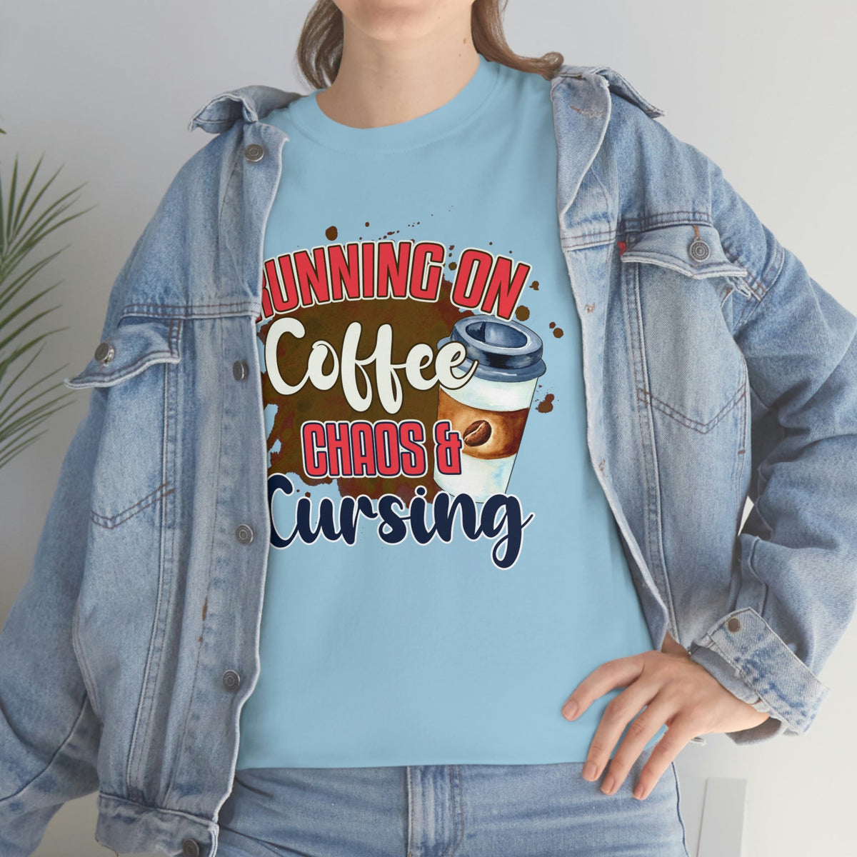 Running On Coffee, Cursing and Chaos Cotton Tee