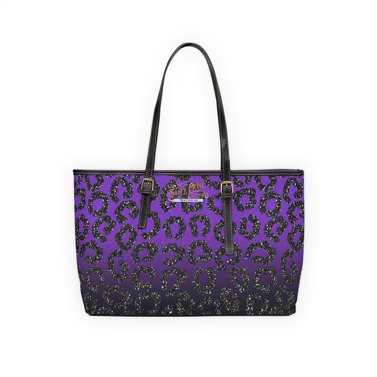 Salty Medic Clothing Co. Purple Leopard PU Leather Shoulder Bag