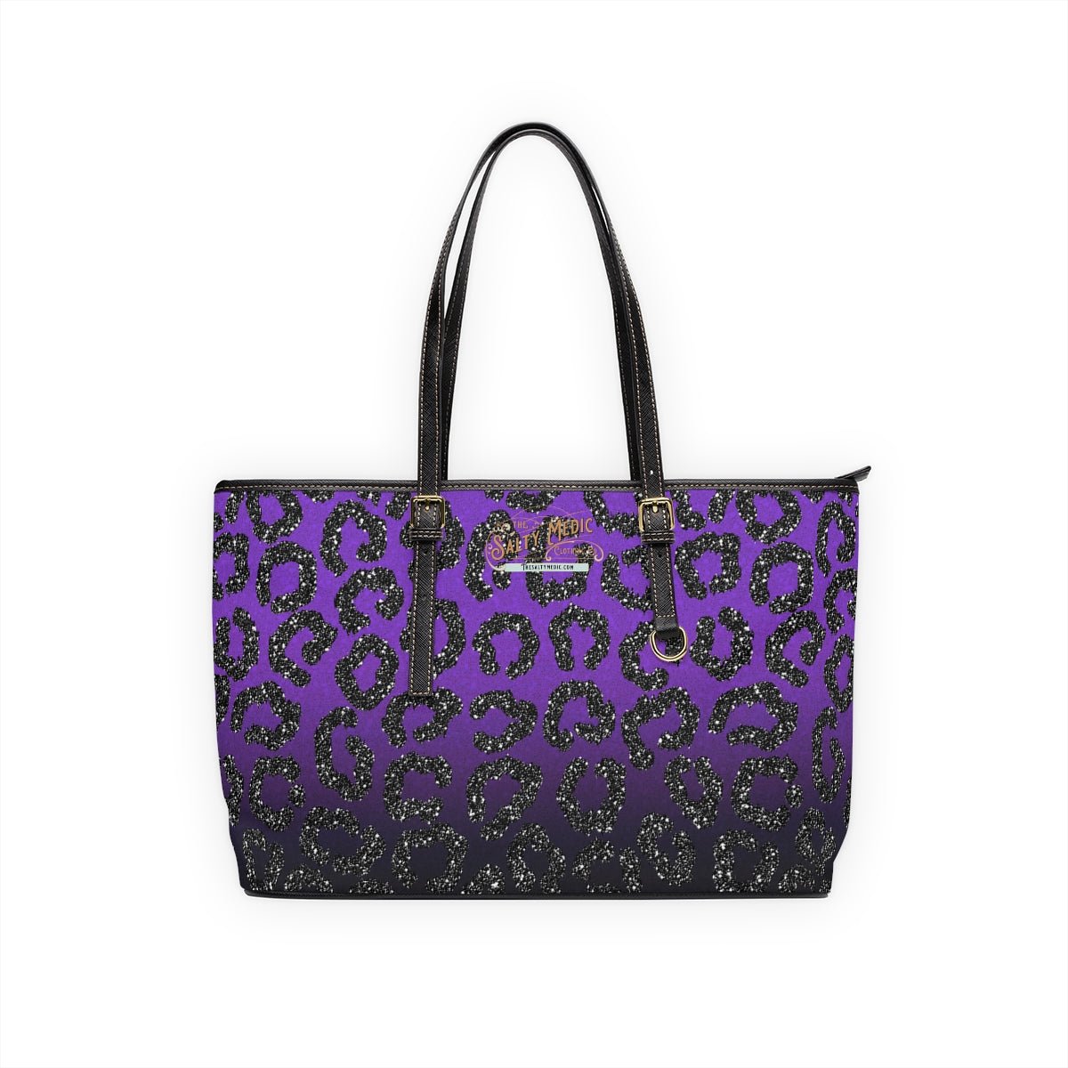 Salty Medic Clothing Co. Purple Leopard PU Leather Shoulder Bag