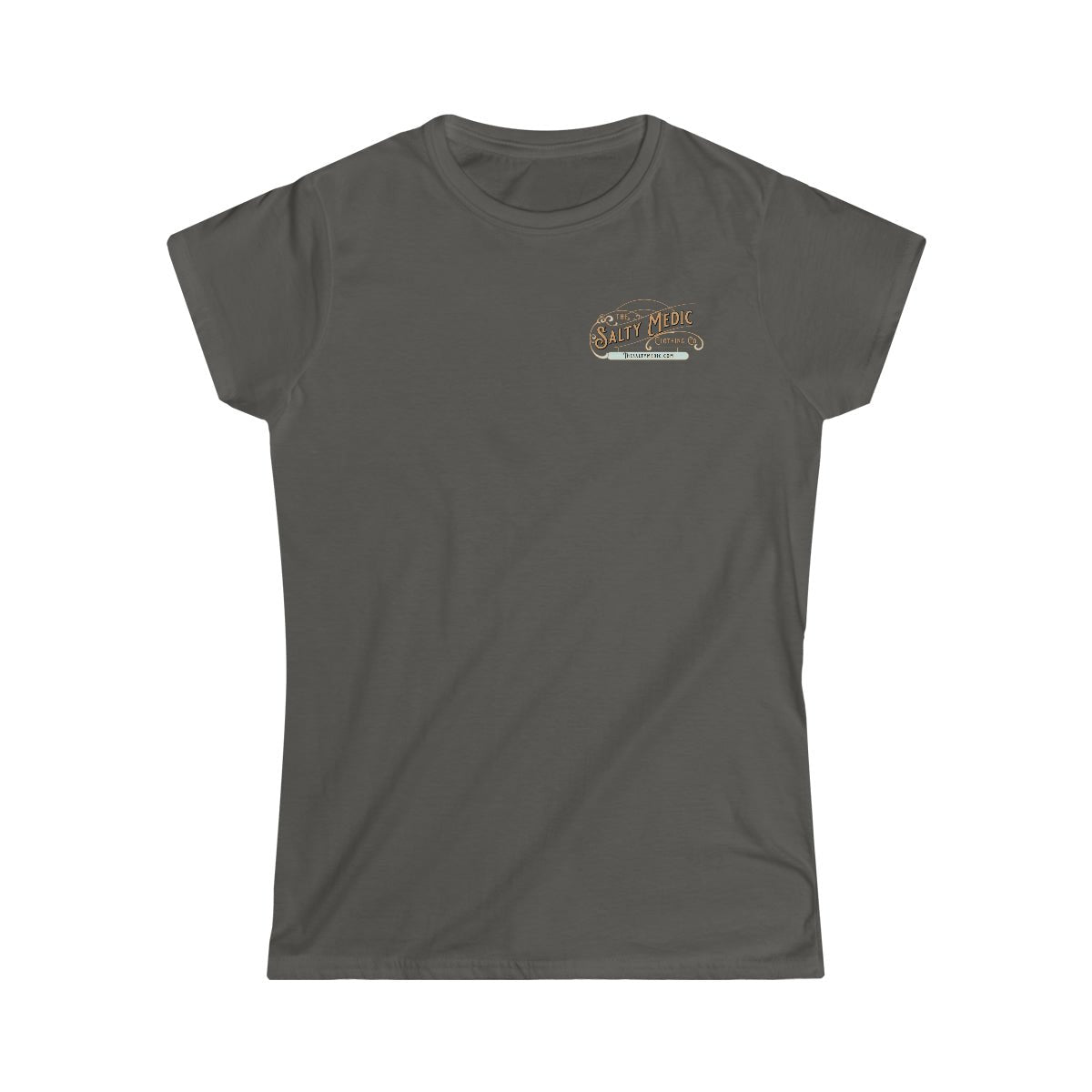 Salty Medic Logo Women's Softstyle Tee Charcoal