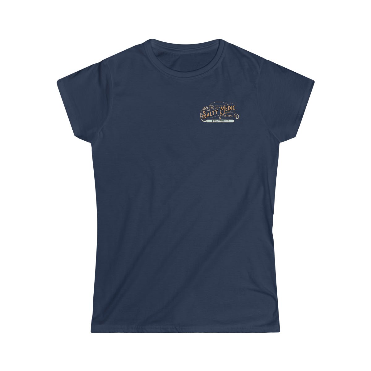 Salty Medic Logo Women's Softstyle Tee Navy