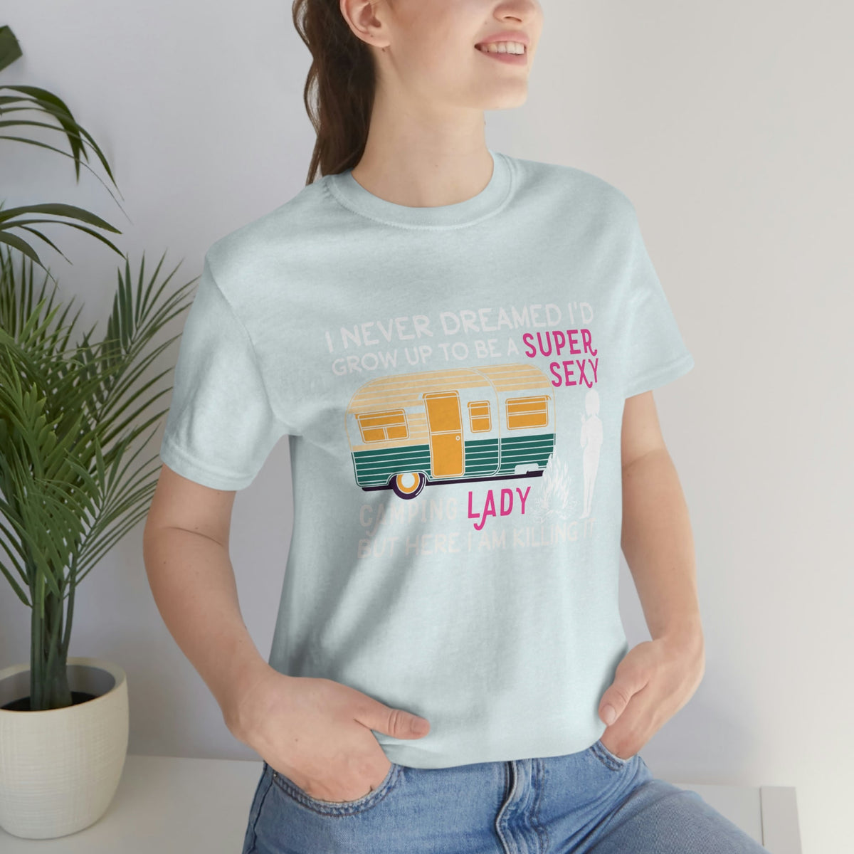 Sexy Camping Woman Women's Short Sleeve Tee - Salty Medic Clothing Co.