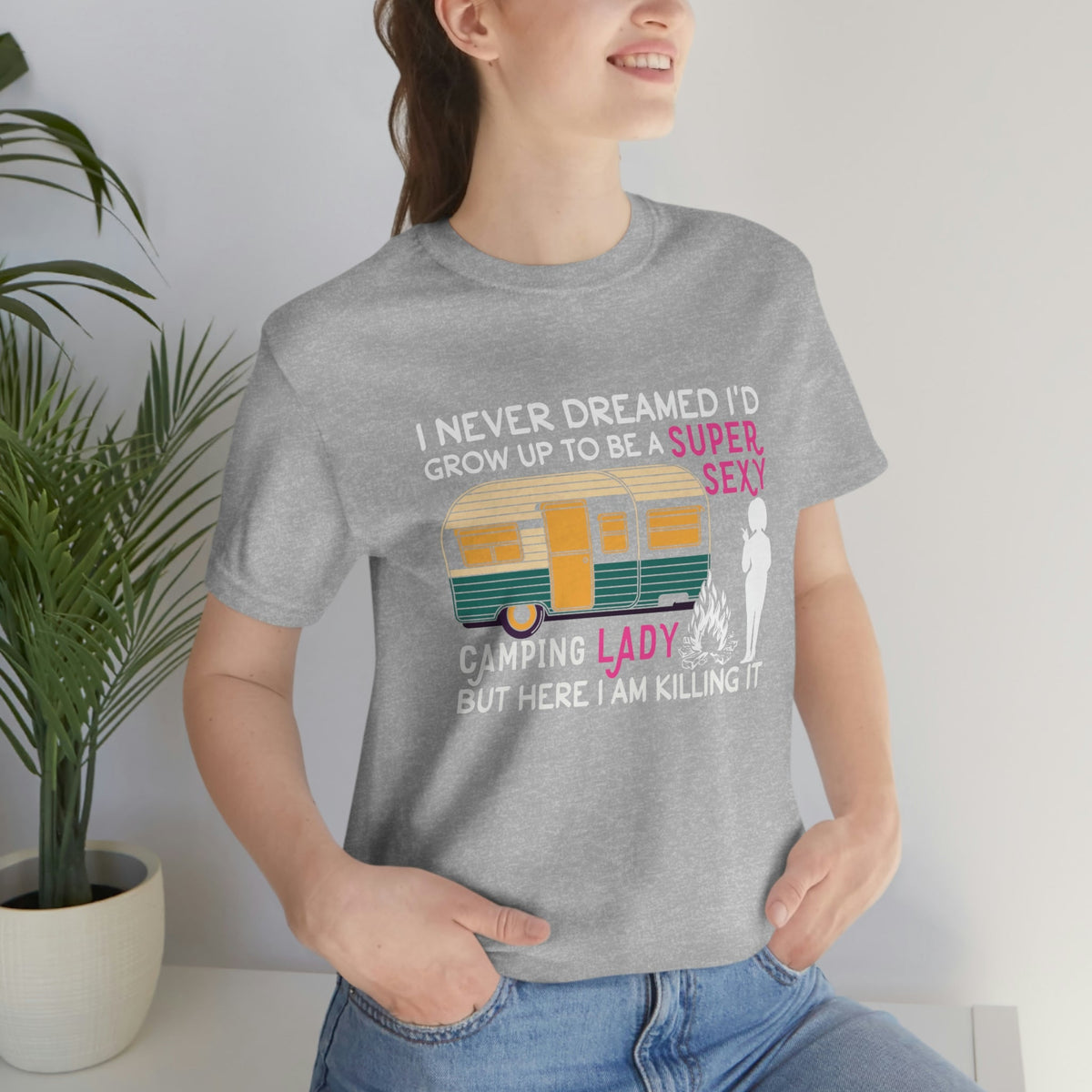 Sexy Camping Woman Women's Short Sleeve Tee - Salty Medic Clothing Co.