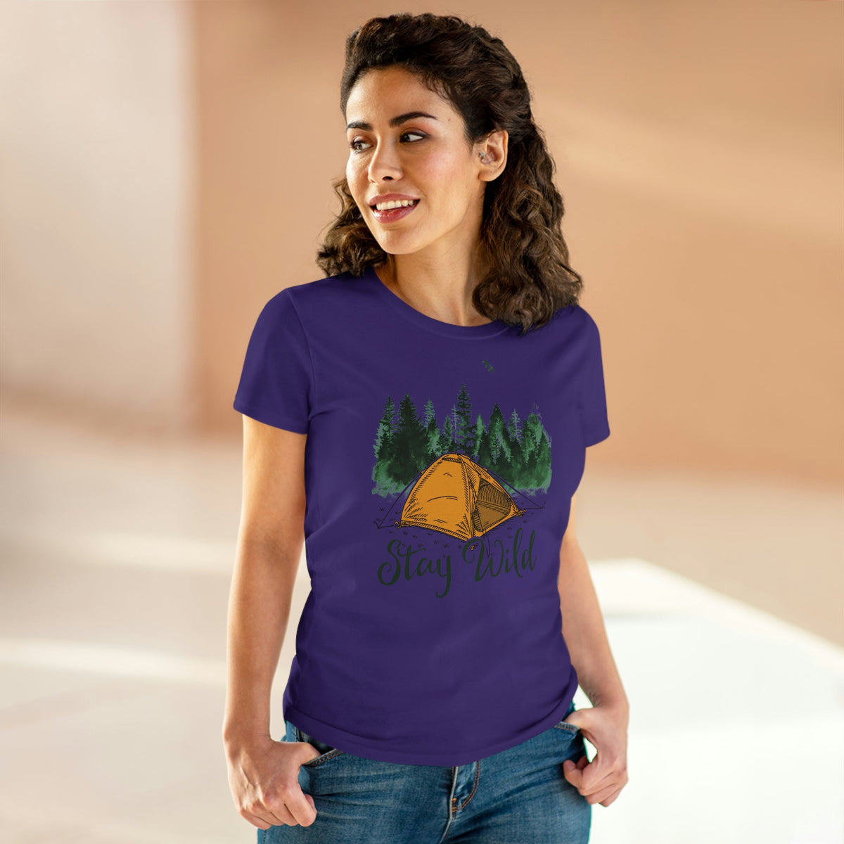 Stay Wild Outdoors Women's Midweight Cotton Tee - Salty Medic Clothing Co.