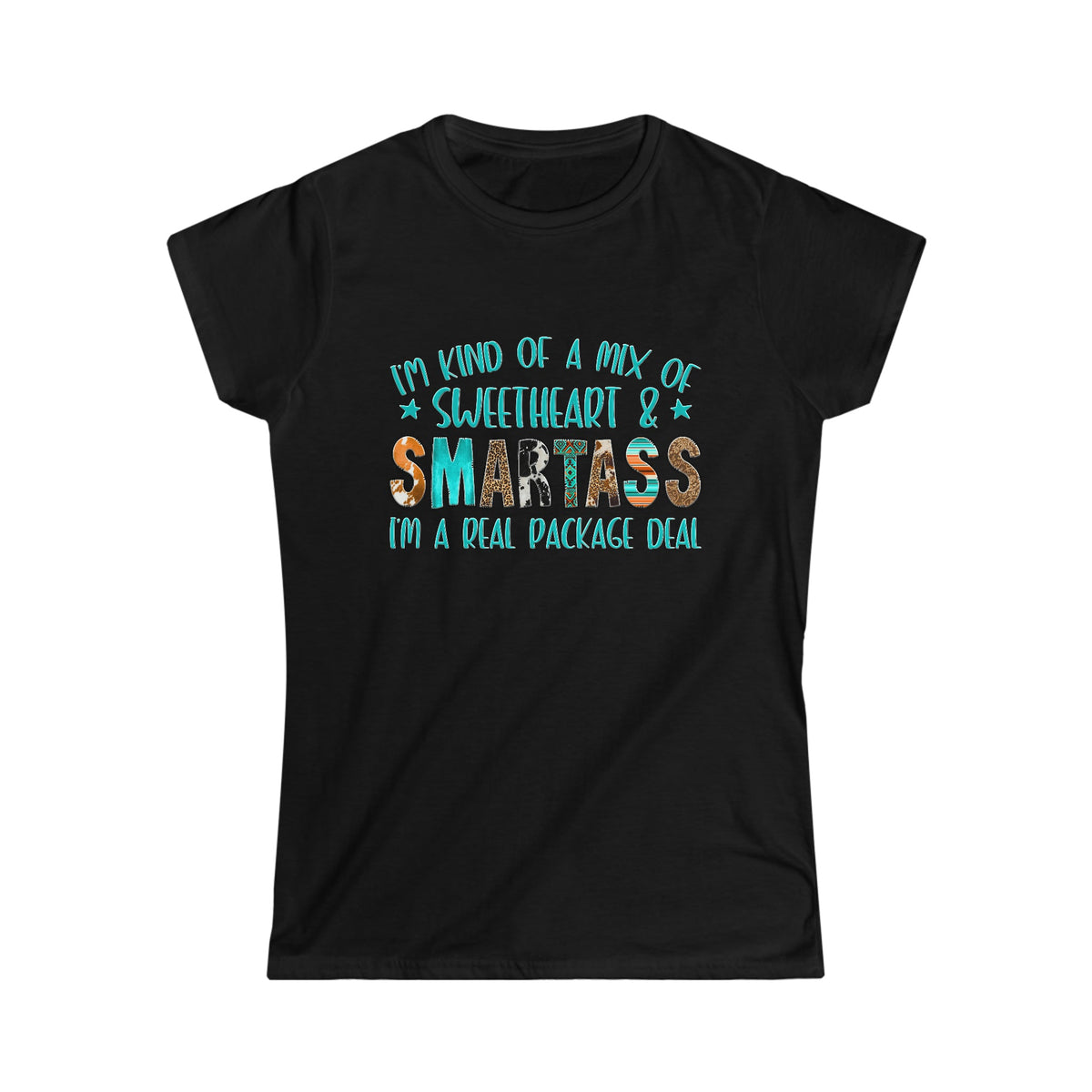 Sweetheart and Smartass Women's Softstyle Tee Black