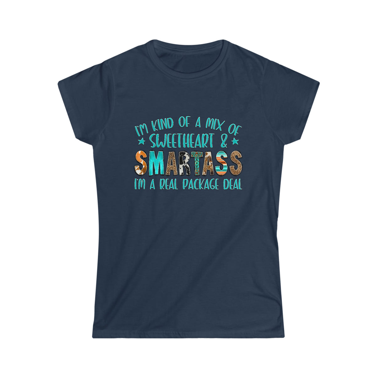 Sweetheart and Smartass Women's Softstyle Tee Navy