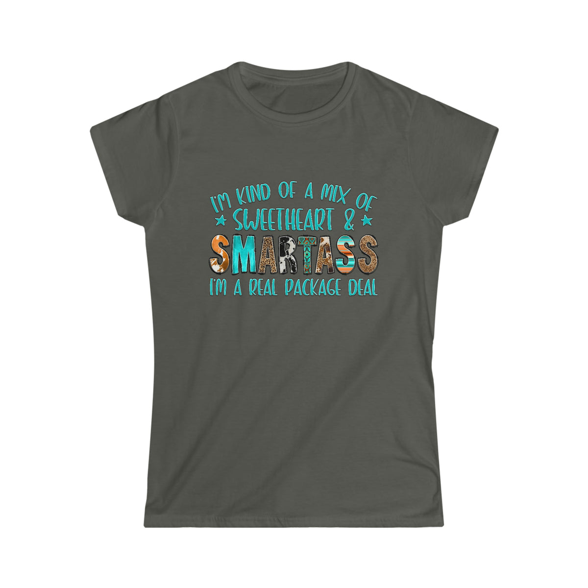 Sweetheart and Smartass Women's Softstyle Tee Charcoal