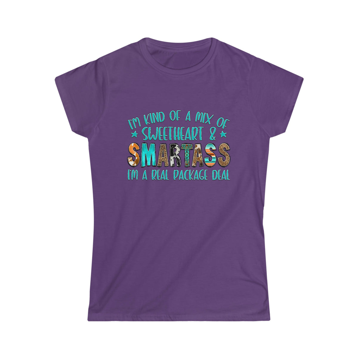 Sweetheart and Smartass Women's Softstyle Tee Purple