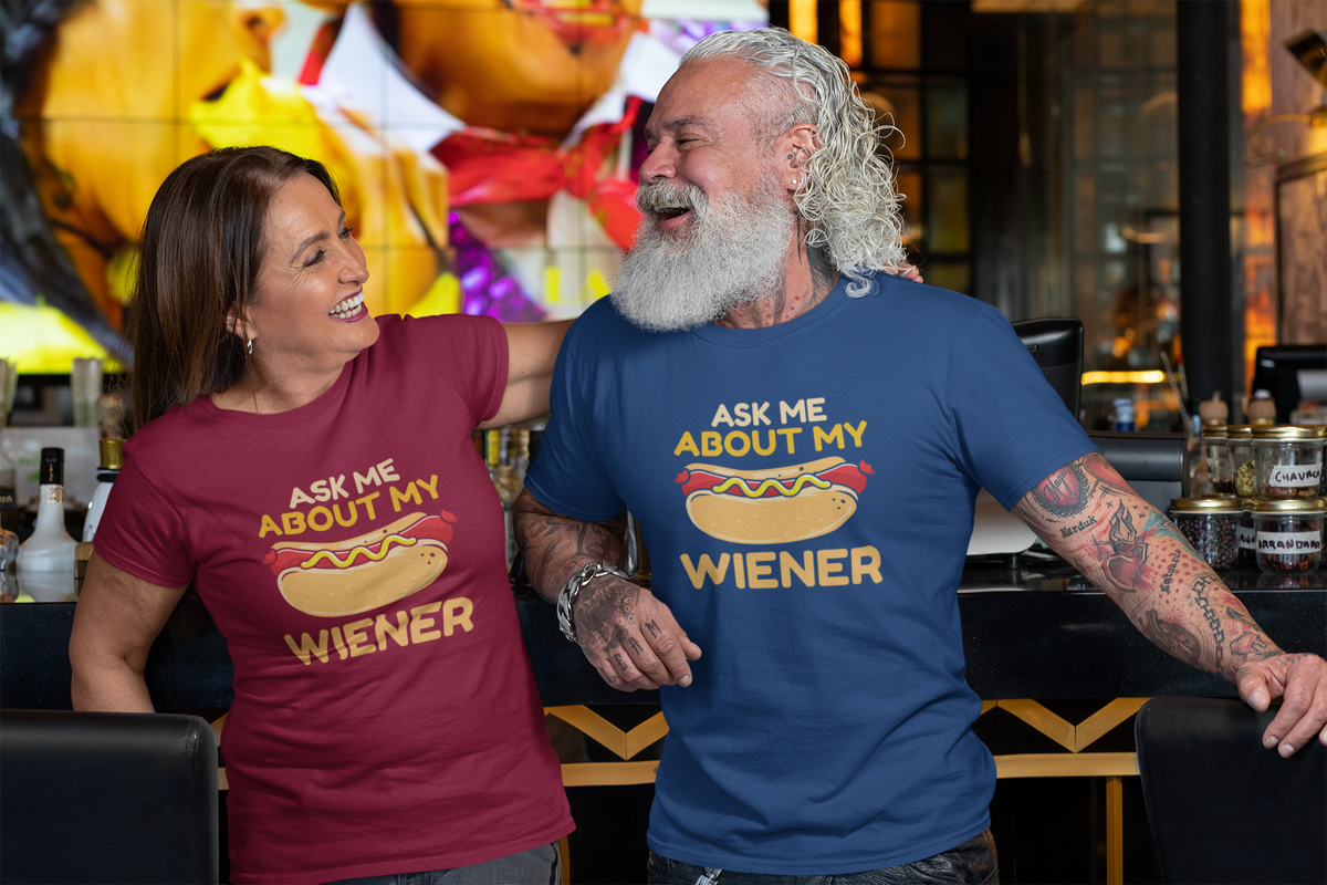 Ask Me About My Weiner Unisex Heavy Cotton Tee