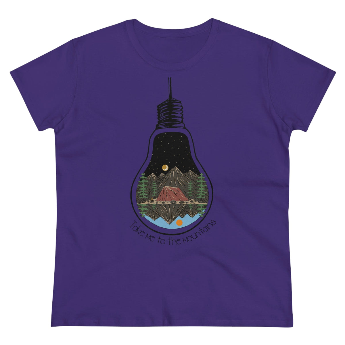 Take Me To The Mountains Women's Midweight Cotton Tee Purple