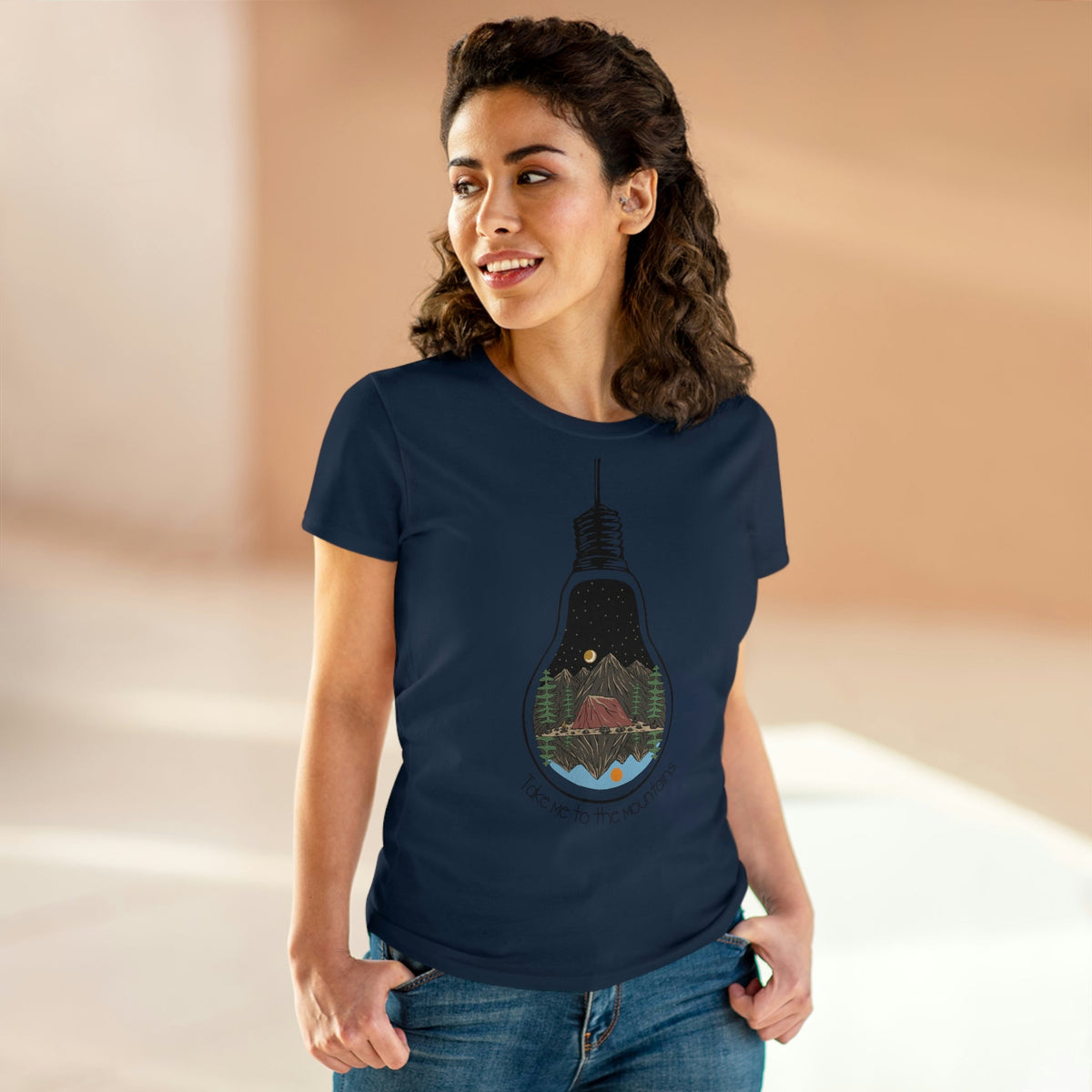 Take Me To The Mountains Women's Midweight Cotton Tee - Salty Medic Clothing Co.