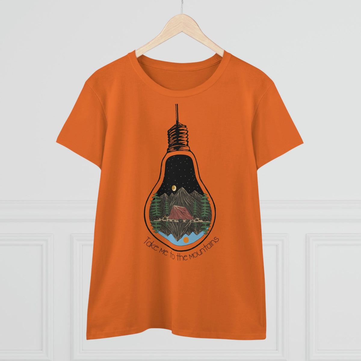 Take Me To The Mountains Women's Midweight Cotton Tee - Salty Medic Clothing Co.