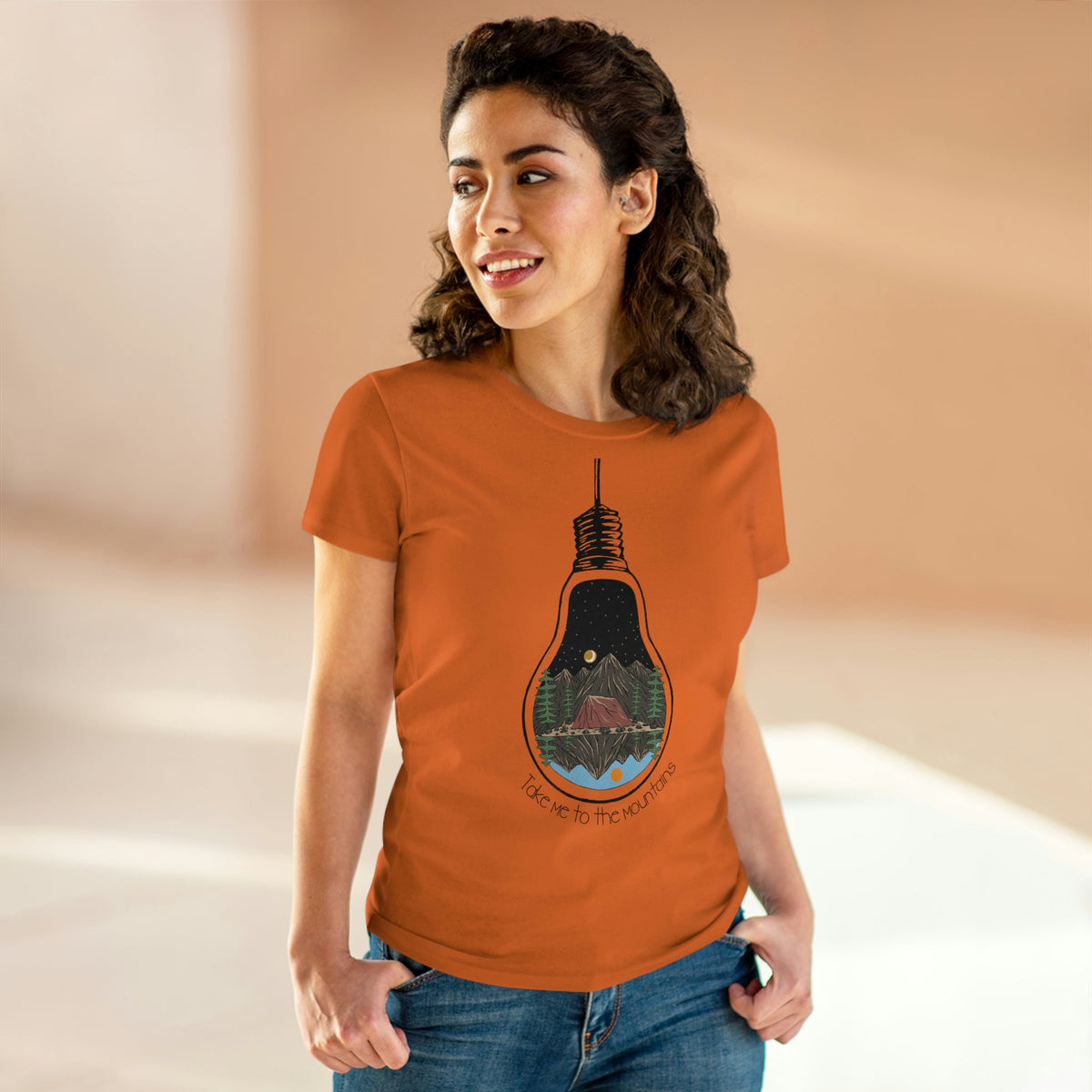 Take Me To The Mountains Women's Midweight Cotton Tee