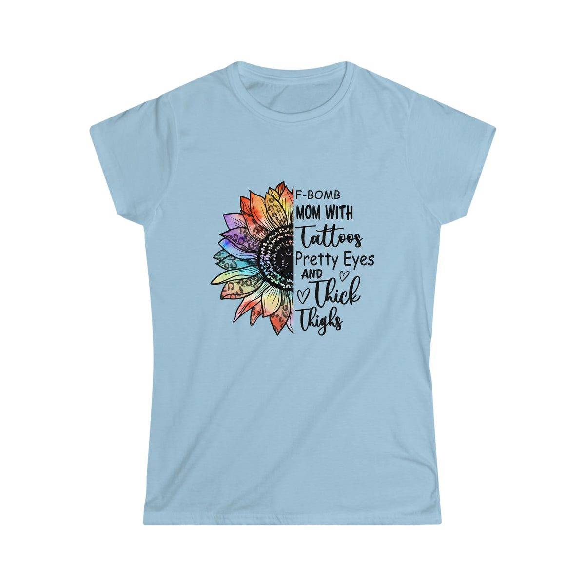 Tattoos and Thick Theighs Women's Softstyle Tee Light Blue