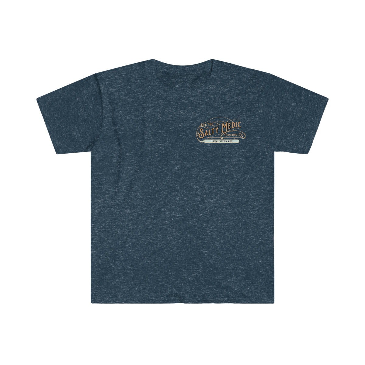 The Salty Medic Logo Softstyle T-Shirt Heather Navy