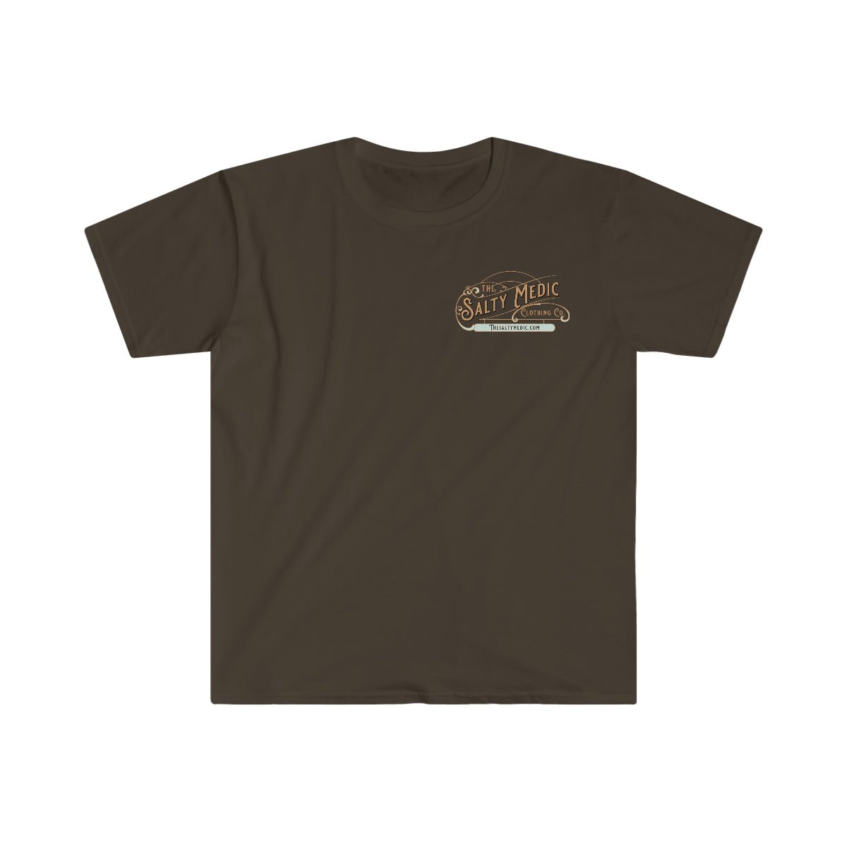 The Salty Medic Logo Softstyle T-Shirt Dark Chocolate