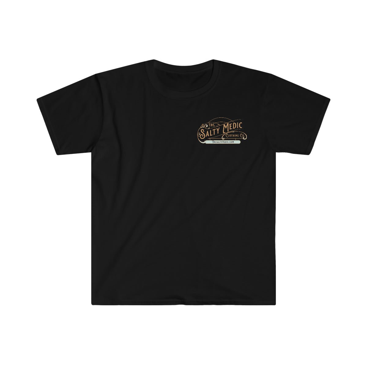 The Salty Medic Logo Softstyle T-Shirt Black