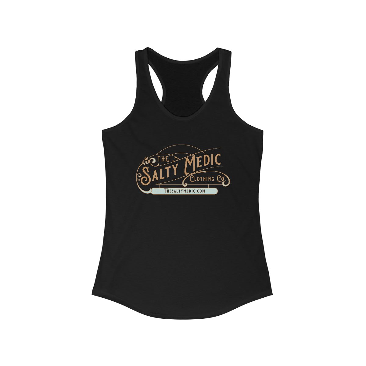 The Salty Medic Women's Ideal Racerback Tank Solid Black