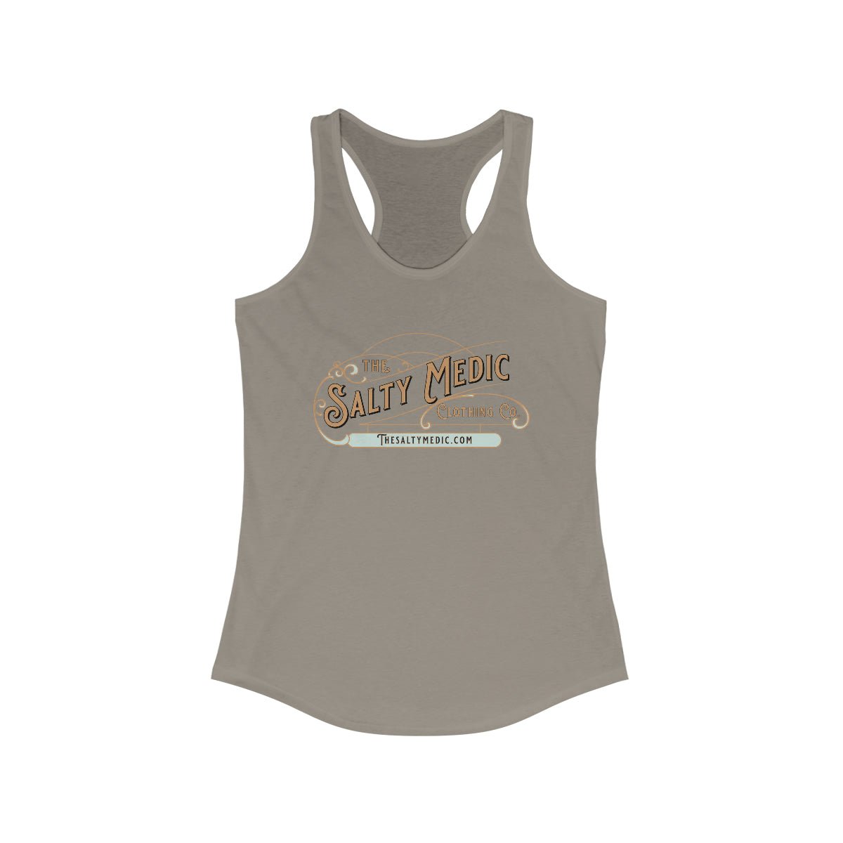 The Salty Medic Women's Ideal Racerback Tank Solid Warm Gray