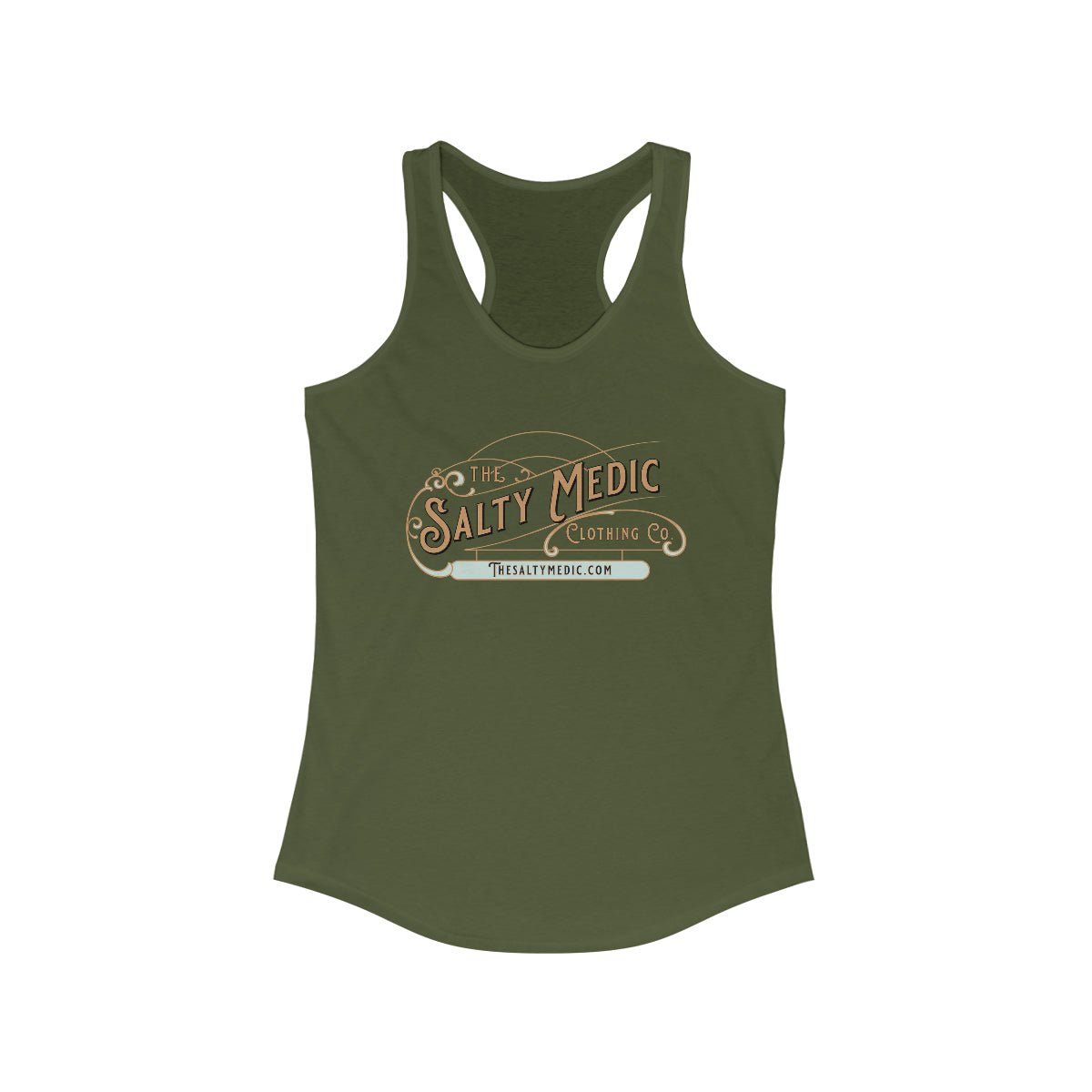 The Salty Medic Women's Ideal Racerback Tank Solid Military Green