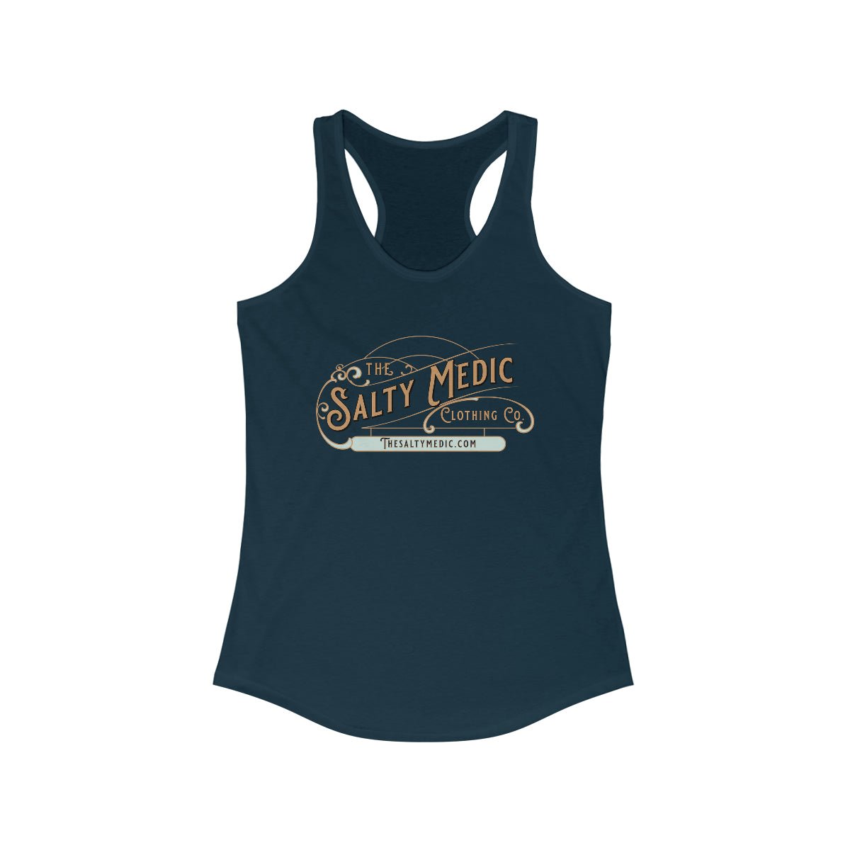 The Salty Medic Women's Ideal Racerback Tank Solid Midnight Navy