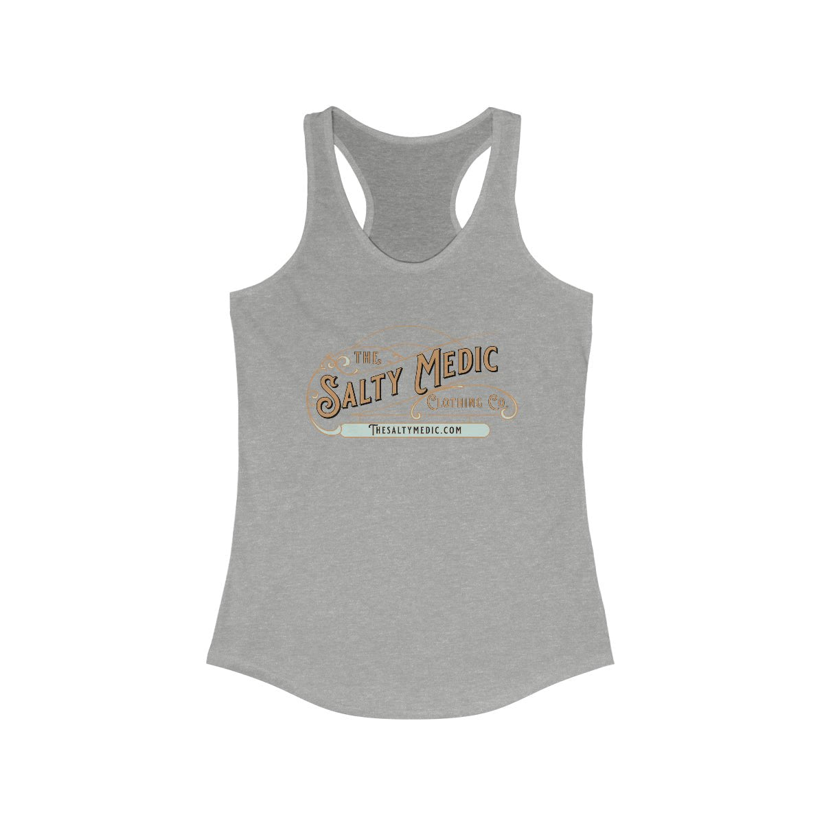 The Salty Medic Women's Ideal Racerback Tank Heather Grey