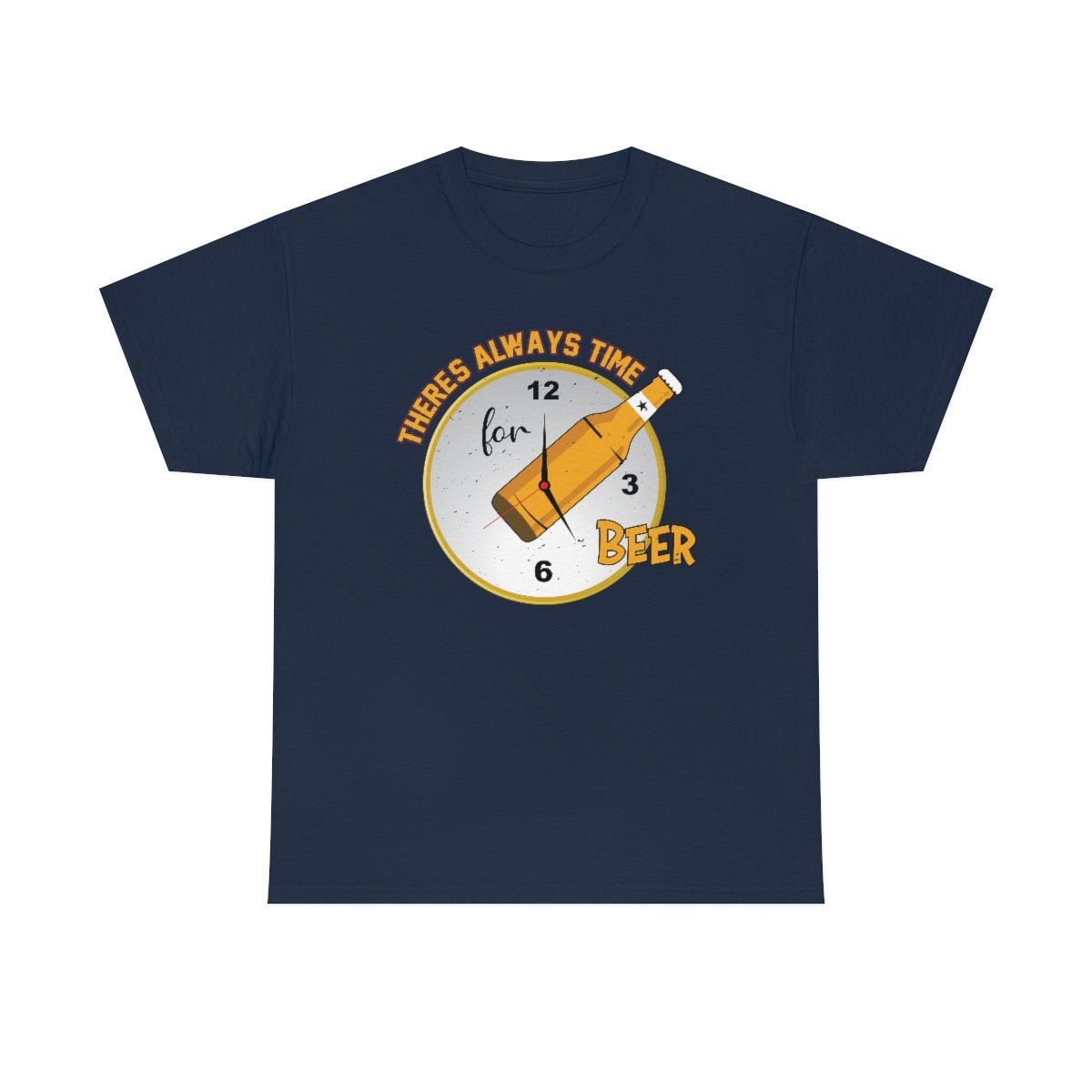 There's always time for beer Men's Heavy Cotton Tee Navy