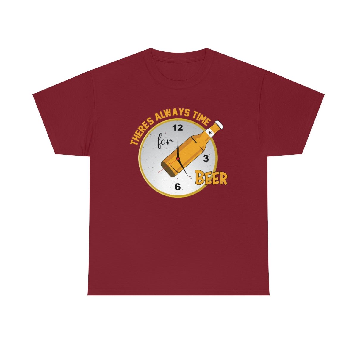 There's always time for beer Men's Heavy Cotton Tee Cardinal Red