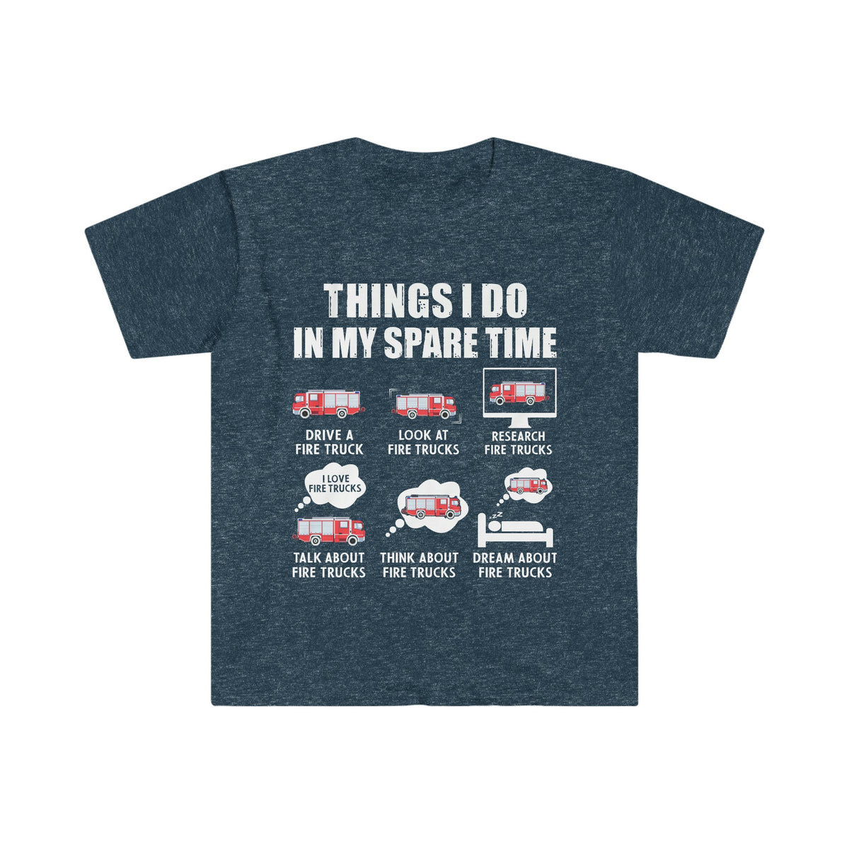 Things I Do In My Spare Time Unisex Softstyle T-Shirt Heather Navy