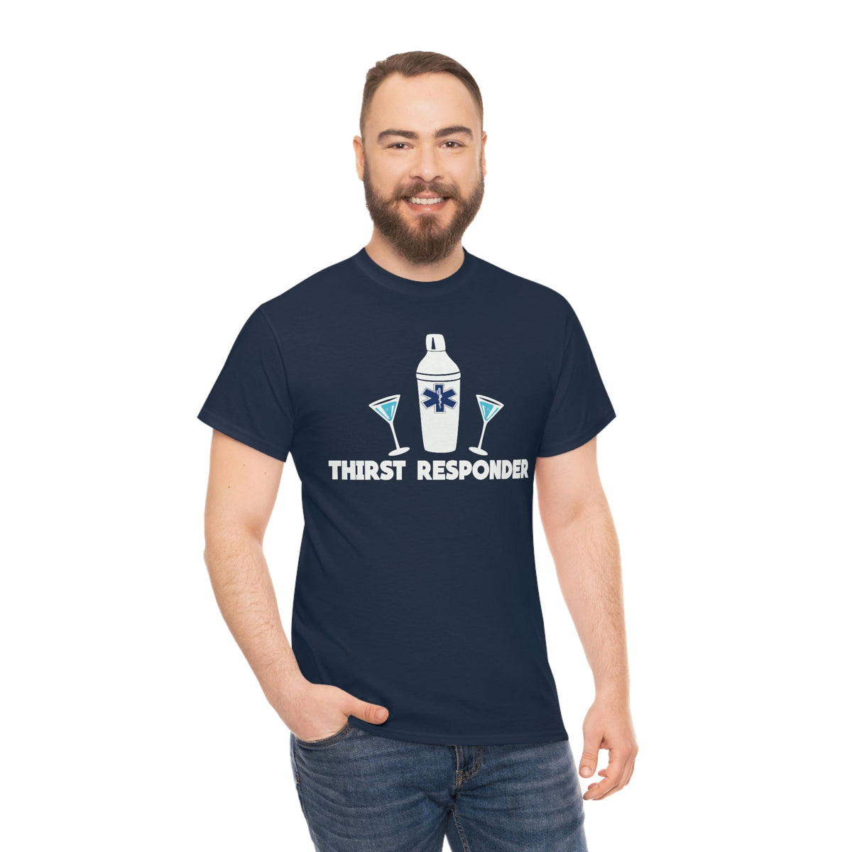 Thirst Responder Men's Heavy Cotton Tee Navy