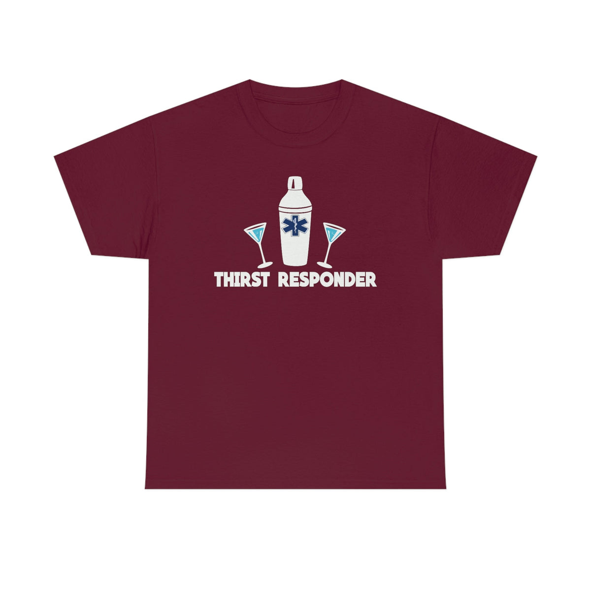 Thirst Responder Men's Heavy Cotton Tee Maroon