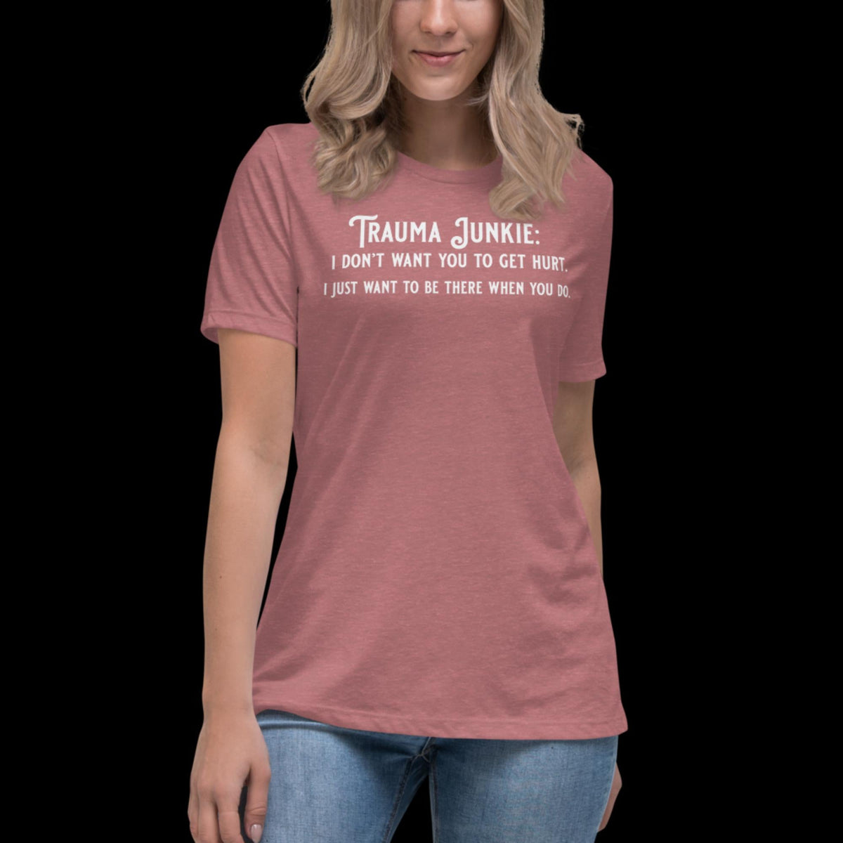 Trauma Junkie Women's Relaxed T-Shirt Heather Mauve