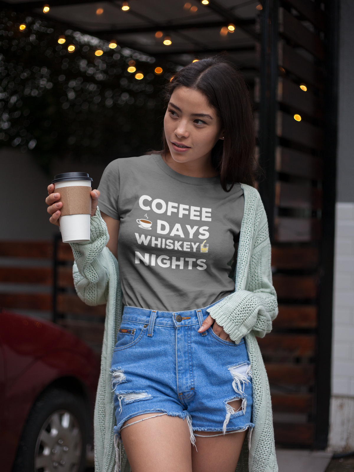 Coffee Days and Whiskey Nights Women's Soft Style Tee