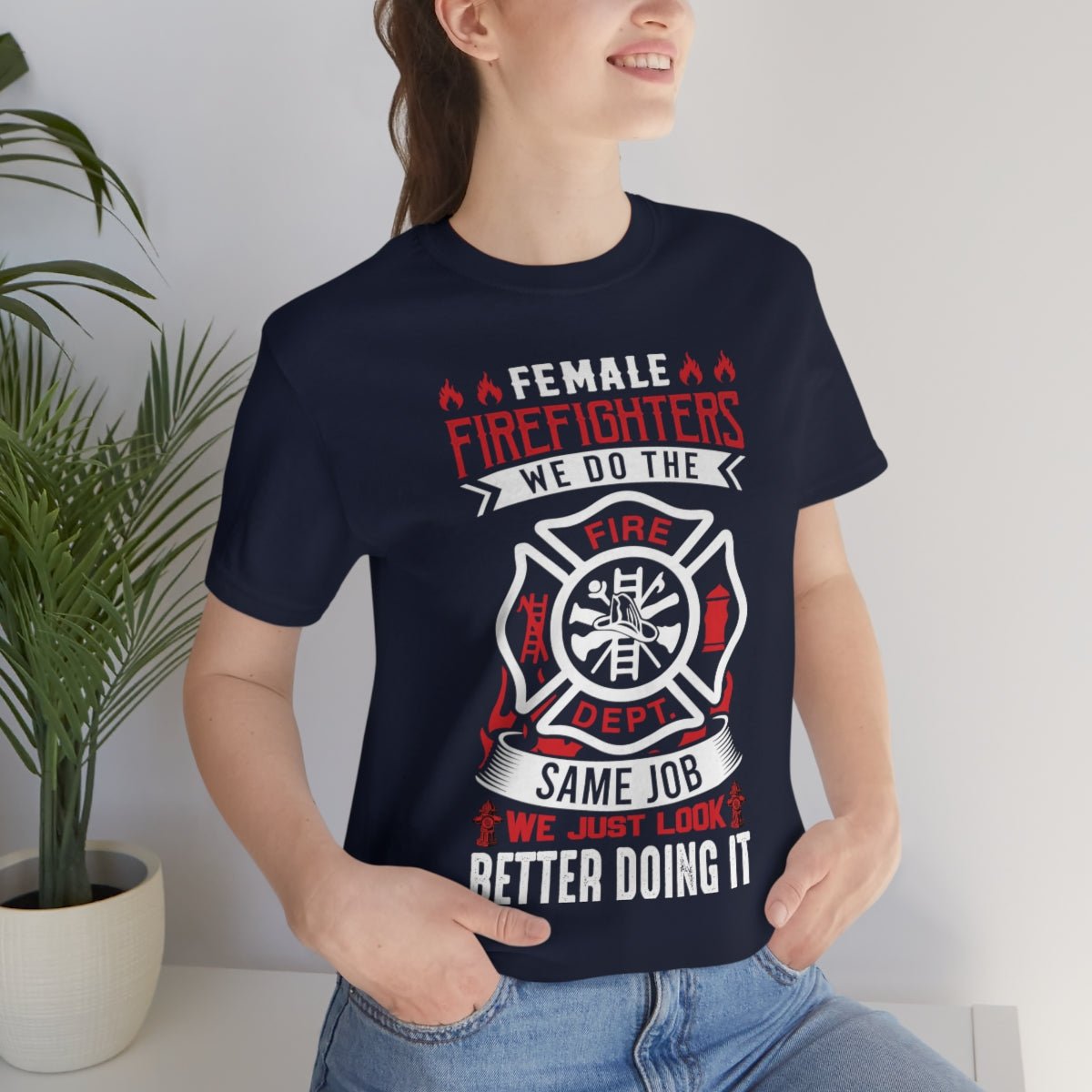 Women Firefighters Short Sleeve Tee Navy