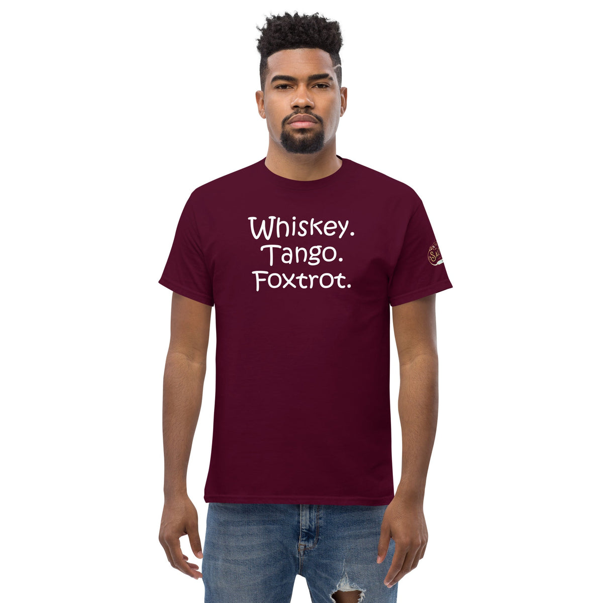 W.T.F. Men's classic tee Maroon